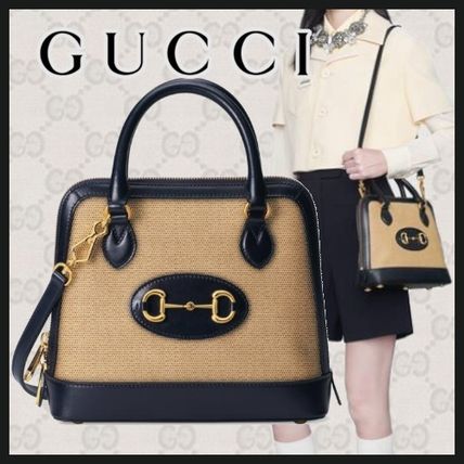 GUCCI 1955 Horsebit 2020 21AW Casual Style Unisex Canvas 2WAY Leather Crossbody Logo