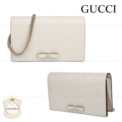 GUCCI Leather Elegant Style Shoulder Bags 