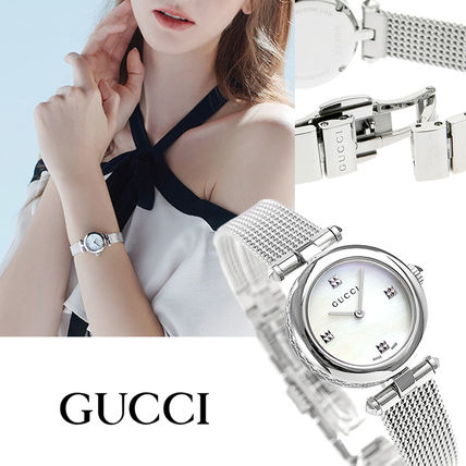 GUCCI Casual Style Round Quartz Watches Jewelry Watches Stainless 