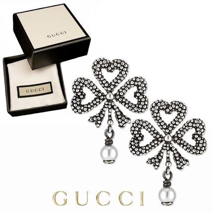 GUCCI Costume Jewelry Casual Style Clover Party Style Silver 