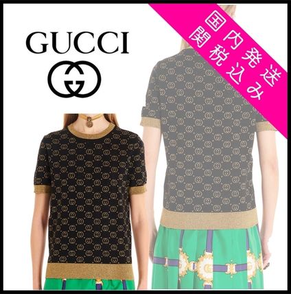 GUCCI 2019 20AW Crew Neck Wool Logo T Shirts 