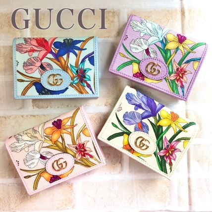 GUCCI Flower Patterns Small Wallet Card Holders 