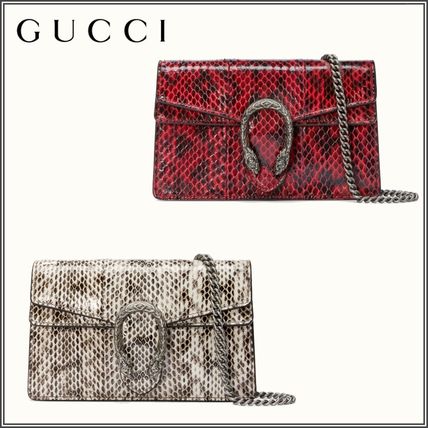 GUCCI Dionysus Chain Leather Python Crossbody Logo Shoulder Bags