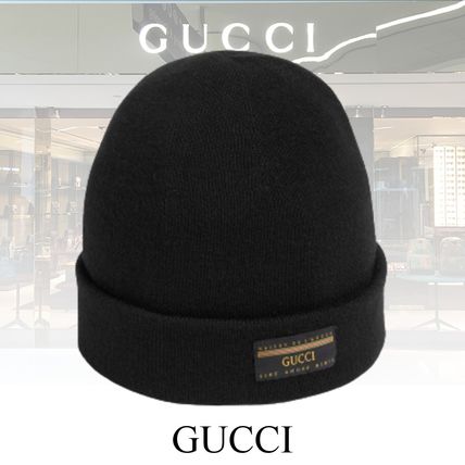 GUCCI Wool Hat With Gucci Label 612118 4G332 1000 