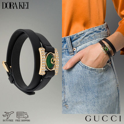 GUCCI Leather Elegant Style Bracelets 