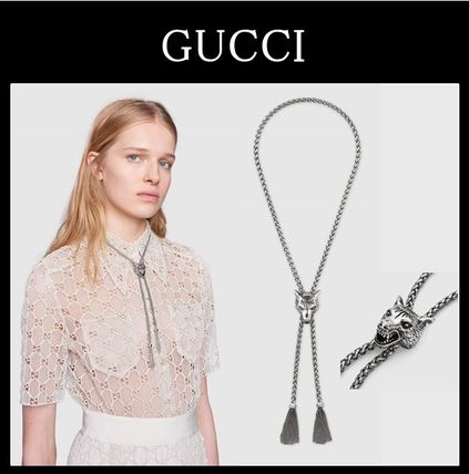 GUCCI Anger Forest Wolf Head Necklace In Silver 512014 J8400 0811 