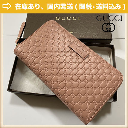 GUCCI Unisex Leather Long Wallet Logo Long Wallets 449391BMJ1G 