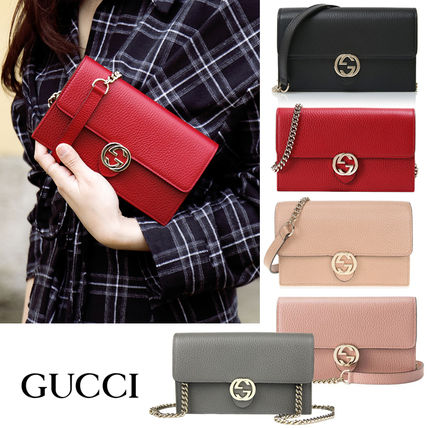 GUCCI GG Marmont Casual Style Blended Fabrics Street Style Leather 
