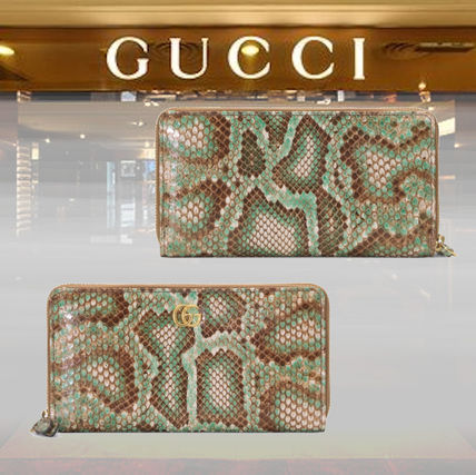 GUCCI GG Marmont 2020 21AW Gg Marmont Python Zip Around Wallet 456117 LZLIG 9181 