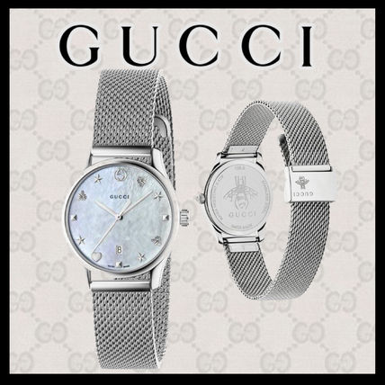 GUCCI Casual Style Round Party Style Quartz Watches Stainless 483560 I1600 8504 