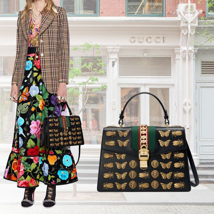 GUCCI Sylvie Leather Handbags 431665 D4ZIX 1060 