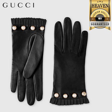GUCCI 2020 SS Studded Leather Gloves 434222 BAPV0 1000 
