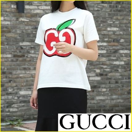 GUCCI 2020 SS T Shirt With Gg Apple Print