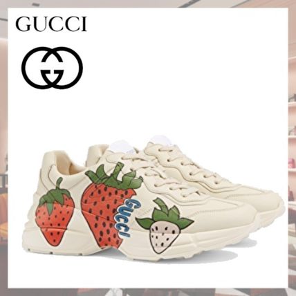 GUCCI 2020 SS WomenS Rhyton Sneaker With Gucci Strawberry