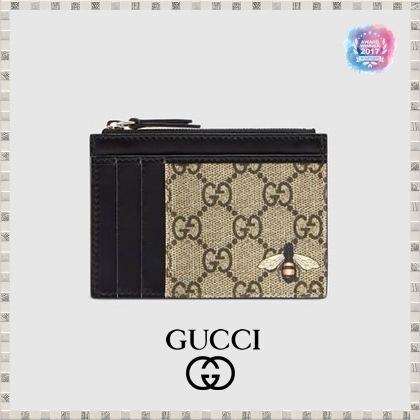 GUCCI GG Supreme 2020 SS Bee Print Gg Supreme Card Case
