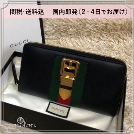 GUCCI Sylvie Sylvie Leather Zip Around Wallet 476083 CWLSG 1060 