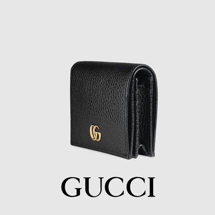 GUCCI GG Marmont Unisex Plain Folding Wallet Folding Wallets 