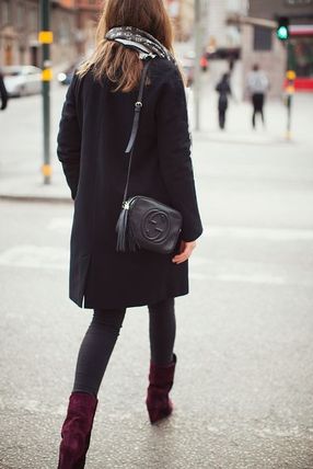 GUCCI Soho Casual Style Street Style Plain Shoulder Bags 