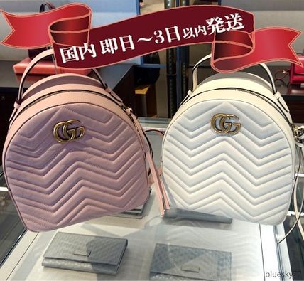 GUCCI GG Marmont Gg Marmont Quilted Leather Backpack 476671 