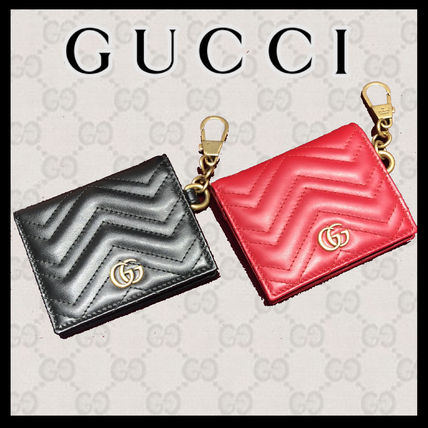 GUCCI GG Marmont Unisex Chain Leather Bold Folding Wallet Small Wallet Logo 546579 