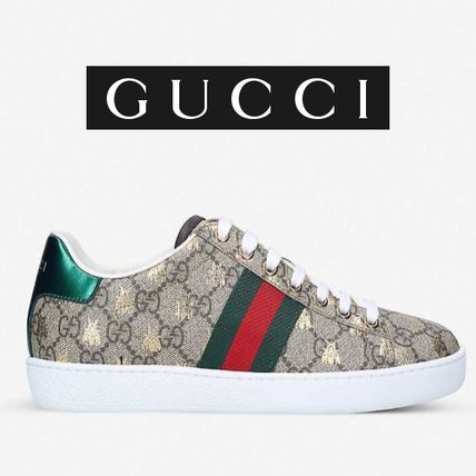 GUCCI Ace Casual Style Logo Slip On Shoes 