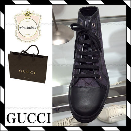 GUCCI Lace up Casual Style Unisex Low Top Sneakers 