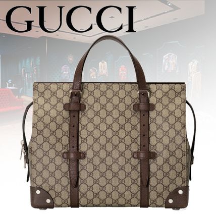 GUCCI GG Supreme 2020 21AW Casual Style Unisex A4 Leather Office Style Elegant Style 626356 92TDN 8358 