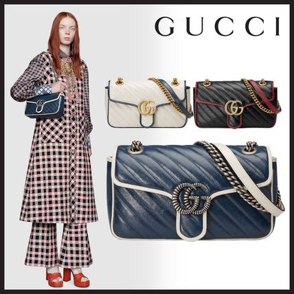 GUCCI GG Marmont 2020 SS Casual Style 2WAY Bi color Chain Leather