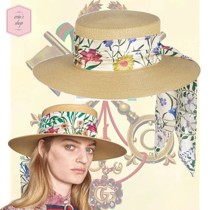 GUCCI 2018 19AW Blended Fabrics Straw Boaters KeychainsBag Charms 