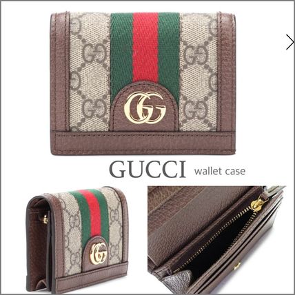 GUCCI 2020 21AW Leather Folding Wallet Small Wallet Folding Wallets 