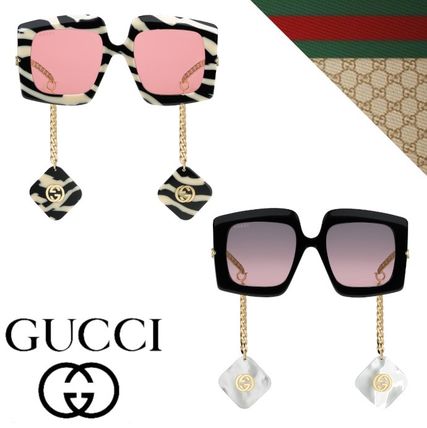 GUCCI 2020 SS Chain Square Sunglasses