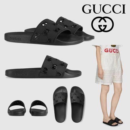 GUCCI 2020 SS WomenS Rubber Gg Slide Sandal 573922 