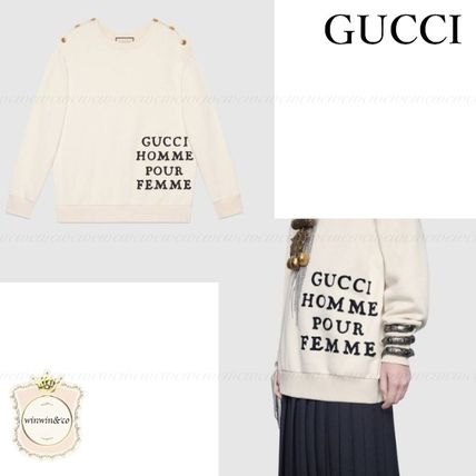 GUCCI 2019 SS Long Sleeves Cotton Long HoodiesSweatshirts 