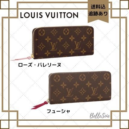 Louis Vuitton CLEMENCE 2020 SS Monogram Calfskin Leather Long Wallet Logo Long Wallets M60742 M61298 