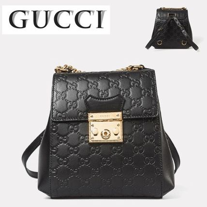 GUCCI Gucci Signature Leather Backpacks 498194 0DM1G 1000 