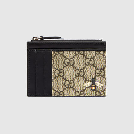 GUCCI Bee Print Gg Supreme Card Case