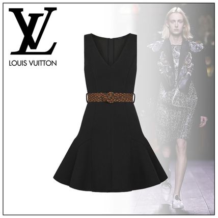 Louis Vuitton 2020 21AW V Neck Skater Dress With Belt