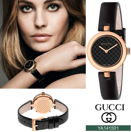 GUCCI Casual Style Street Style Leather Round Party Style 