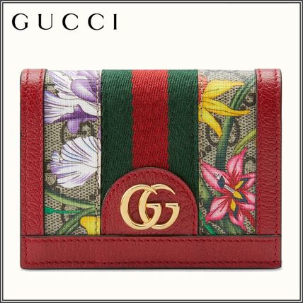 GUCCI Ophidia Ophidia Gg Flora Card Case Wallet