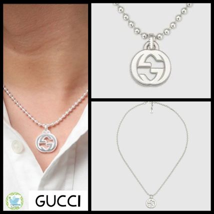 GUCCI Costume Jewelry Unisex Street Style Chain Silver 