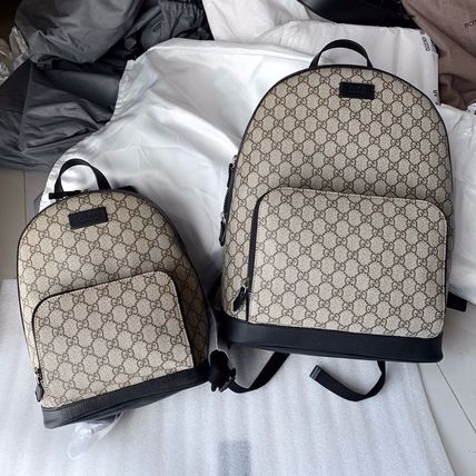 GUCCI GG Supreme 2020 SS Casual Style Unisex Street Style Leather Logo Backpacks 