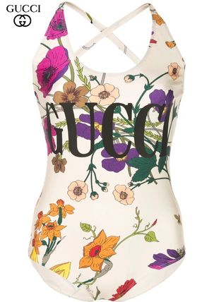 GUCCI 2018 19AW Flower Patterns Logo Swimwear 