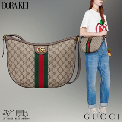 GUCCI Ophidia Monogram Leather Elegant Style Crossbody Shoulder Bags 
