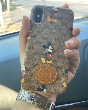 GUCCI 2020 SS Unisex Collaboration Leather Logo iPhone 11 Pro 