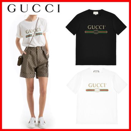 GUCCI Street Style Cotton Oversized T Shirts 