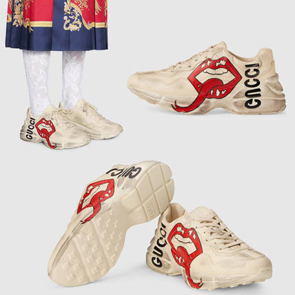 GUCCI RHYTON Platform Rubber Sole Casual Style Unisex