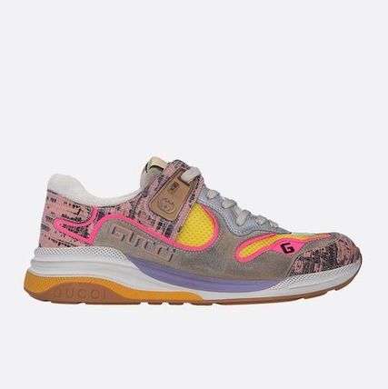 GUCCI 2019 20AW Rubber Sole Casual Style Suede Leather Low Top Sneakers 