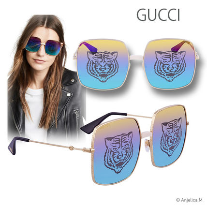 GUCCI 2020 SS Aviator Metal Sunglasses