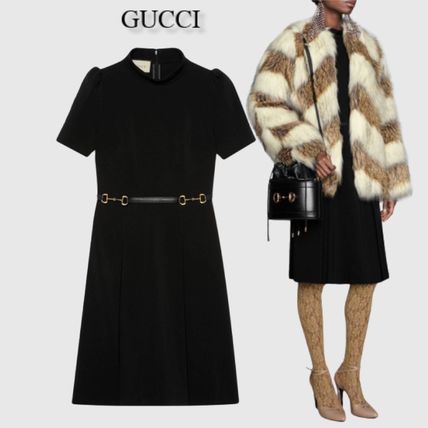 GUCCI 2020 21AW Viscose Dress With Horsebit