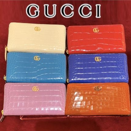 GUCCI Leather Zip Around Wallet 456117 
